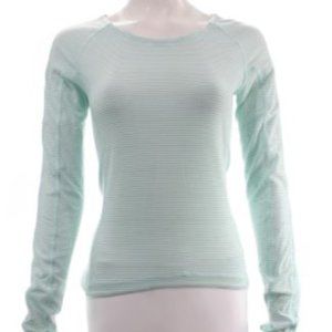 LULULEMON LIGHT BLUE STRIPED LONG SLEEVE